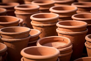 Versatile Terracotta pots. Culture decoration vase. Generate Ai