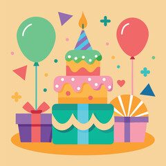 Kids' birthday in vector form, Habby