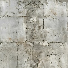 Fototapeta premium Cracked Concrete Wall Texture, Weathered and Damaged Cement Surface, Realistic Grunge Background 