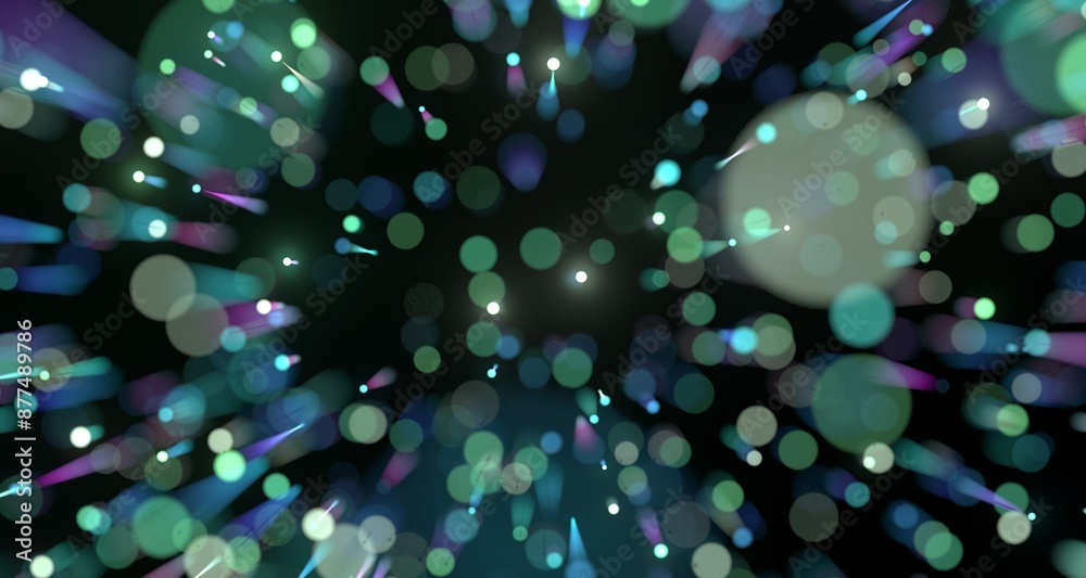 Poster image of colorful light trails with motion blur effect