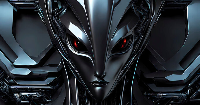 Abstract futuristic dark cyborg background