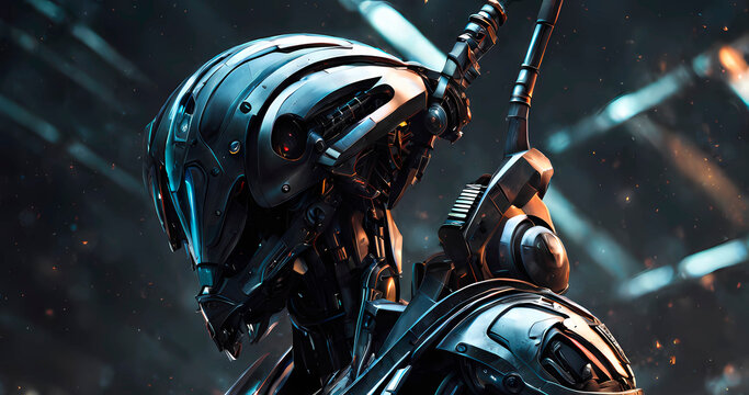 Abstract futuristic dark cyborg background