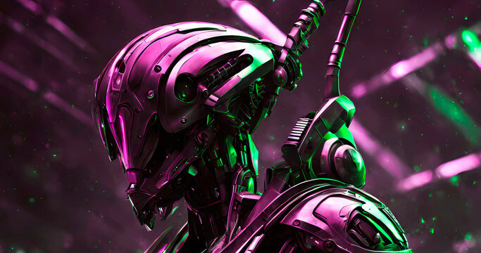 Abstract futuristic dark cyborg background