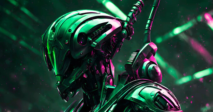 Abstract futuristic dark cyborg background