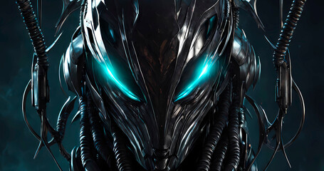 Abstract futuristic dark cyborg background