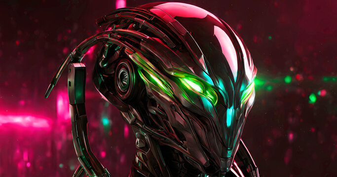 Abstract futuristic dark cyborg background