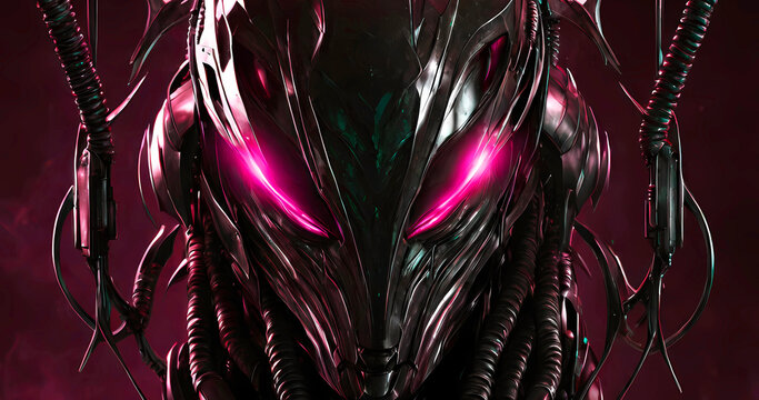 Abstract futuristic dark cyborg background