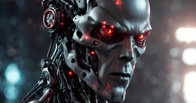Abstract futuristic dark cyborg background