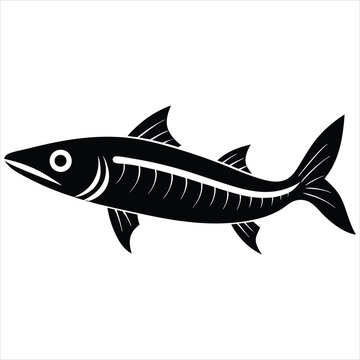 recommend clip art:  Barracuda fish silhouette vector illustration on white background
