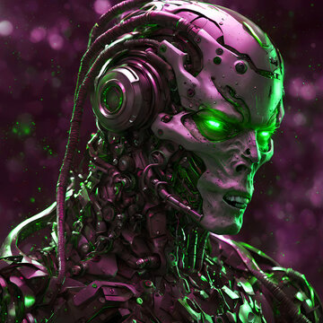 Abstract futuristic dark cyborg background