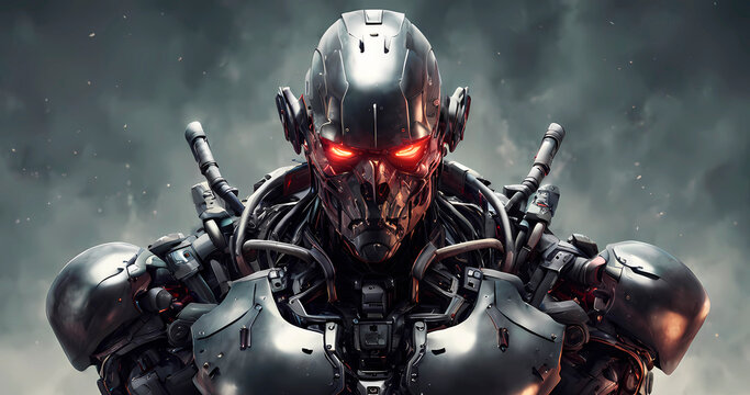 Abstract futuristic dark cyborg background