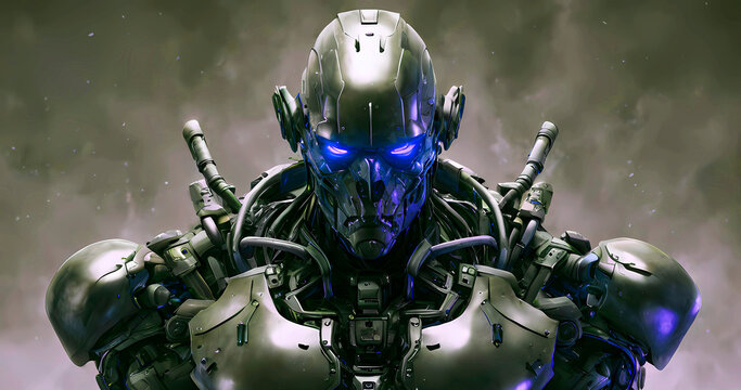 Abstract futuristic dark cyborg background