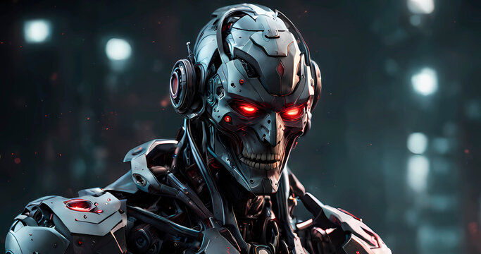 Abstract futuristic dark cyborg background