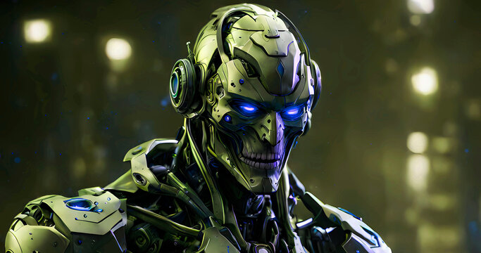 Abstract futuristic dark cyborg background