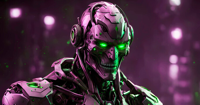 Abstract futuristic dark cyborg background