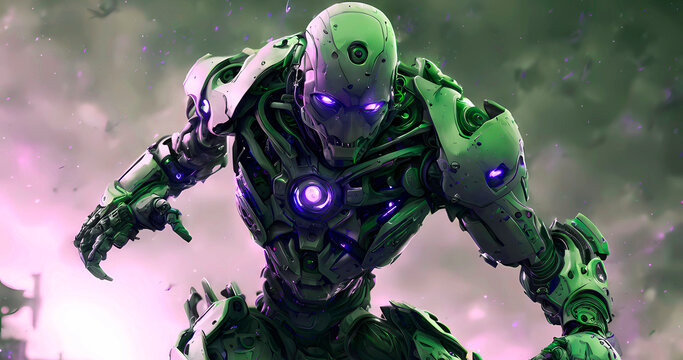 Abstract futuristic dark cyborg background