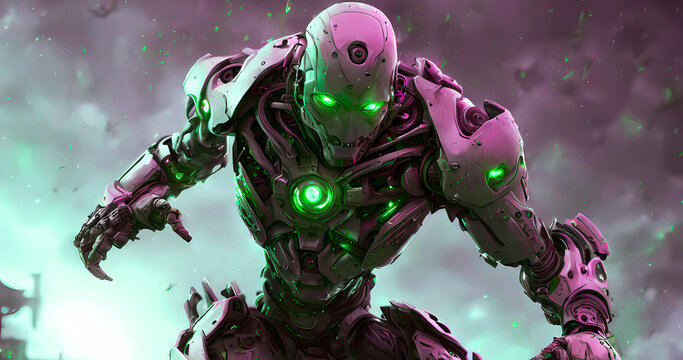 Abstract futuristic dark cyborg background
