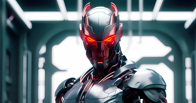 Abstract futuristic dark cyborg background