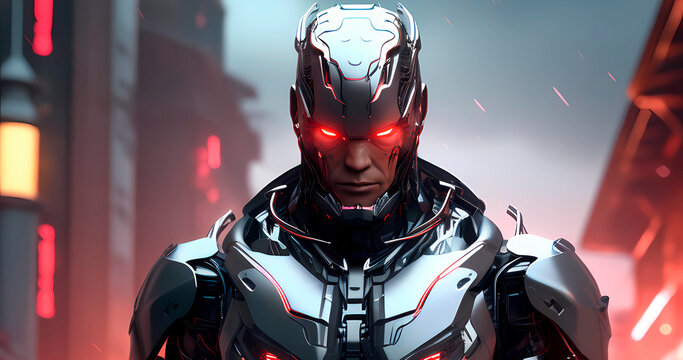 Abstract futuristic dark cyborg background