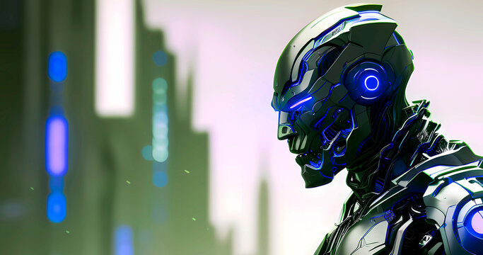 Abstract futuristic dark cyborg background