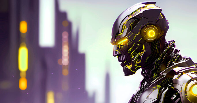 Abstract futuristic dark cyborg background