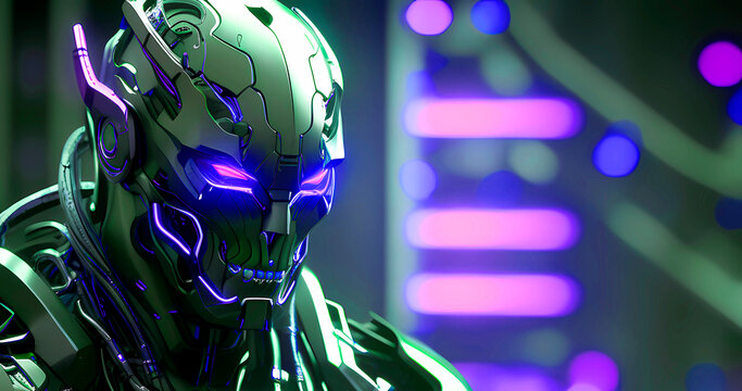 Abstract futuristic dark cyborg background