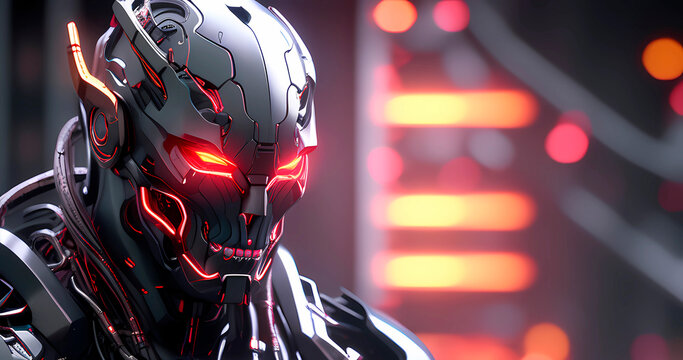 Abstract futuristic dark cyborg background
