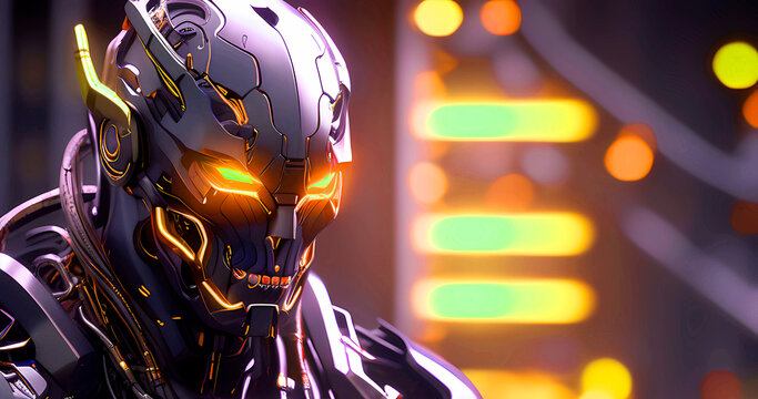 Abstract futuristic dark cyborg background