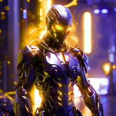 Abstract futuristic dark cyborg background