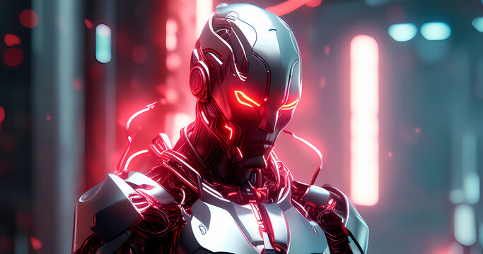 Abstract futuristic dark cyborg background