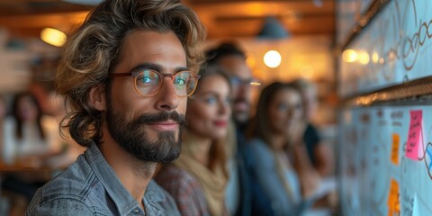 Fototapeta premium Modern Business Professionals Brainstorming Together, generative ai