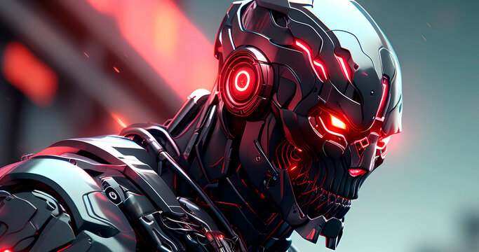 Abstract futuristic dark cyborg background