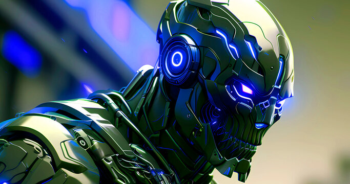 Abstract futuristic dark cyborg background
