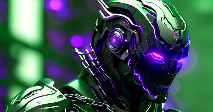 Abstract futuristic dark cyborg background