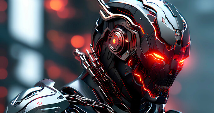 Abstract futuristic dark cyborg background