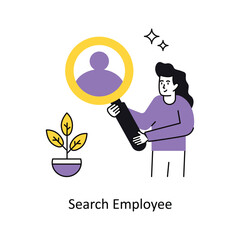 Search Employee vector Flat Design illustration. Symbol on White background EPS 10 File 