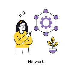 Network vector Flat Design illustration. Symbol on White background EPS 10 File 