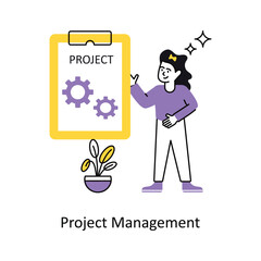 Project Management vector Flat Design illustration. Symbol on White background EPS 10 File 