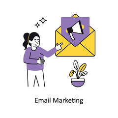 Email Marketing vector Flat Design illustration. Symbol on White background EPS 10 File 