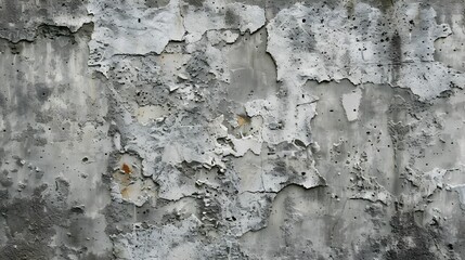 Obraz premium Cracked Concrete Wall Texture, Weathered and Damaged Cement Surface, Realistic Grunge Background 