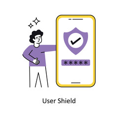 User Shield vector Flat Design illustration. Symbol on White background EPS 10 File 