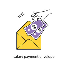 salary payment envelope vector Flat Design illustration. Symbol on White background EPS 10 File 