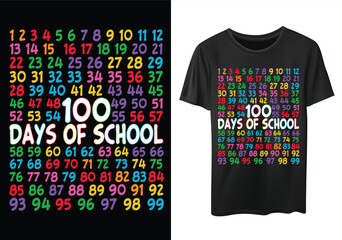 100th Day of School Math Numbers t-shirt design vector.