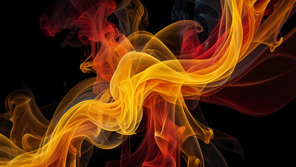 Fototapeta premium abstract background showcasing dynamic and fiery smoke patterns in red, orange, and yellow hues