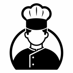 Chef silhouette vector illustration icon, fully editable vector eps 10 file format