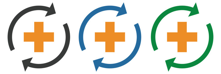 Obraz premium Health recovery flat vector icons