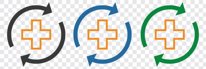 Obraz premium Health recovery flat vector icons