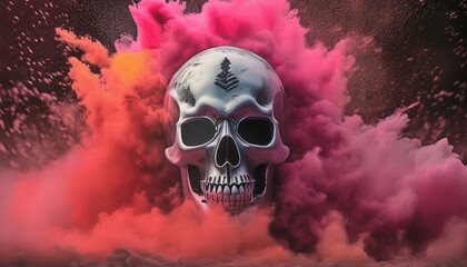 skull in the smoke