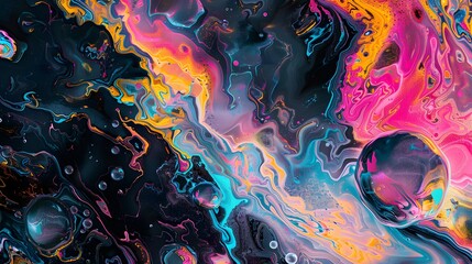 Vivid Abstract Liquid Art with Flowing Colors
