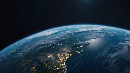 Fototapeta premium earth from the space background photo
